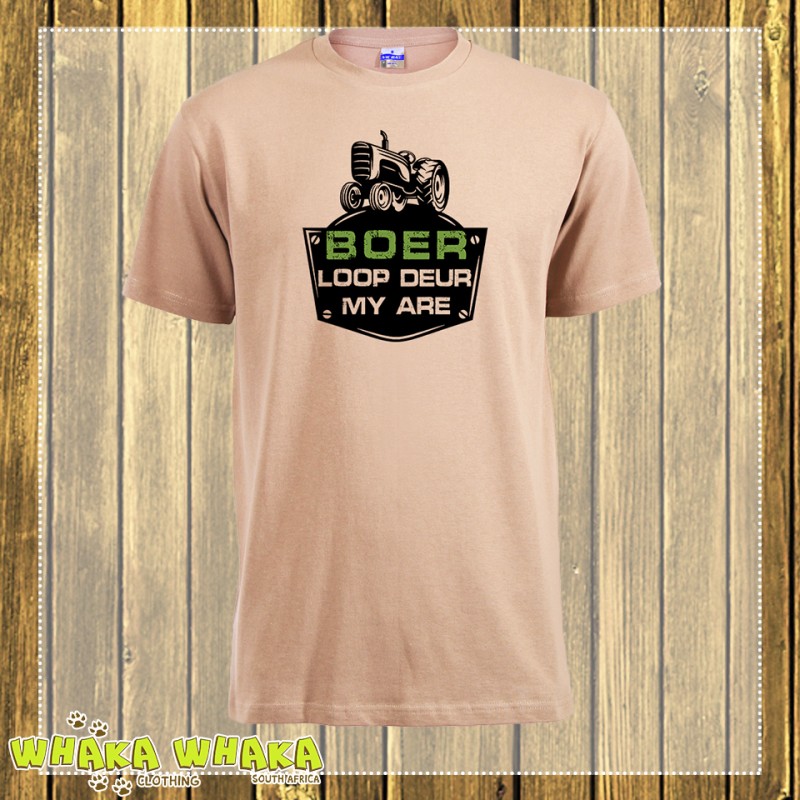 "Boer loop deur my are" T-shirt